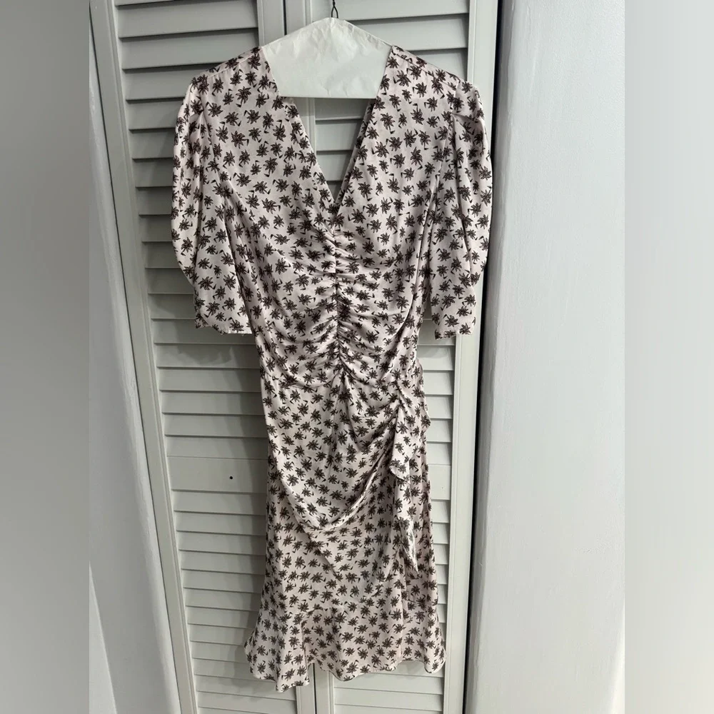 Maje Palm Tree Print Satin Dress - Picture 2 of 4